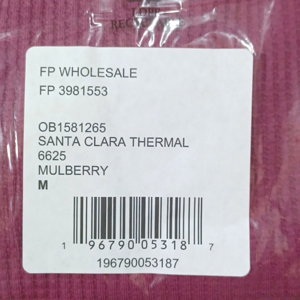 NWT $78 Free People Santa Clara Thermal Small (will fit Medium) - Picture 6 of 7